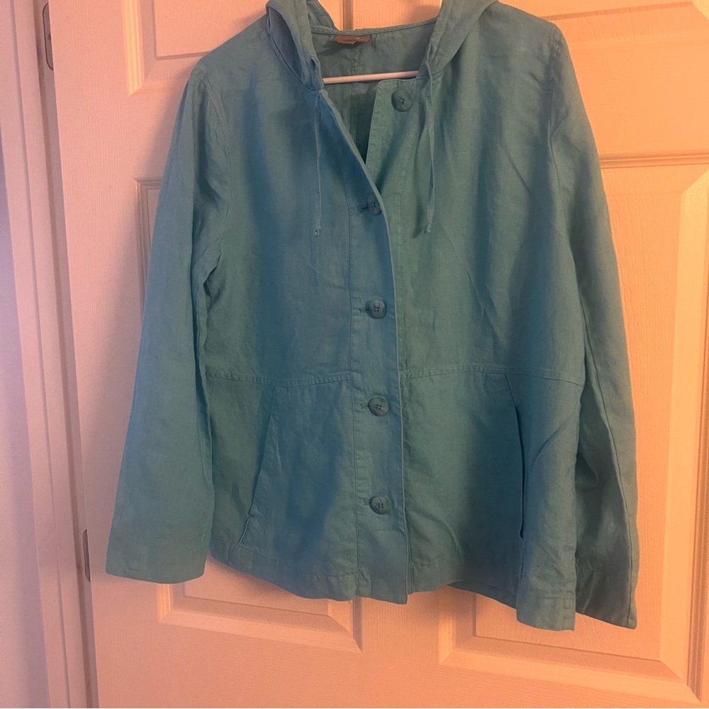 J. Jill Teal Utility Jacket Women’s Size Small Lightweight Casual Layer